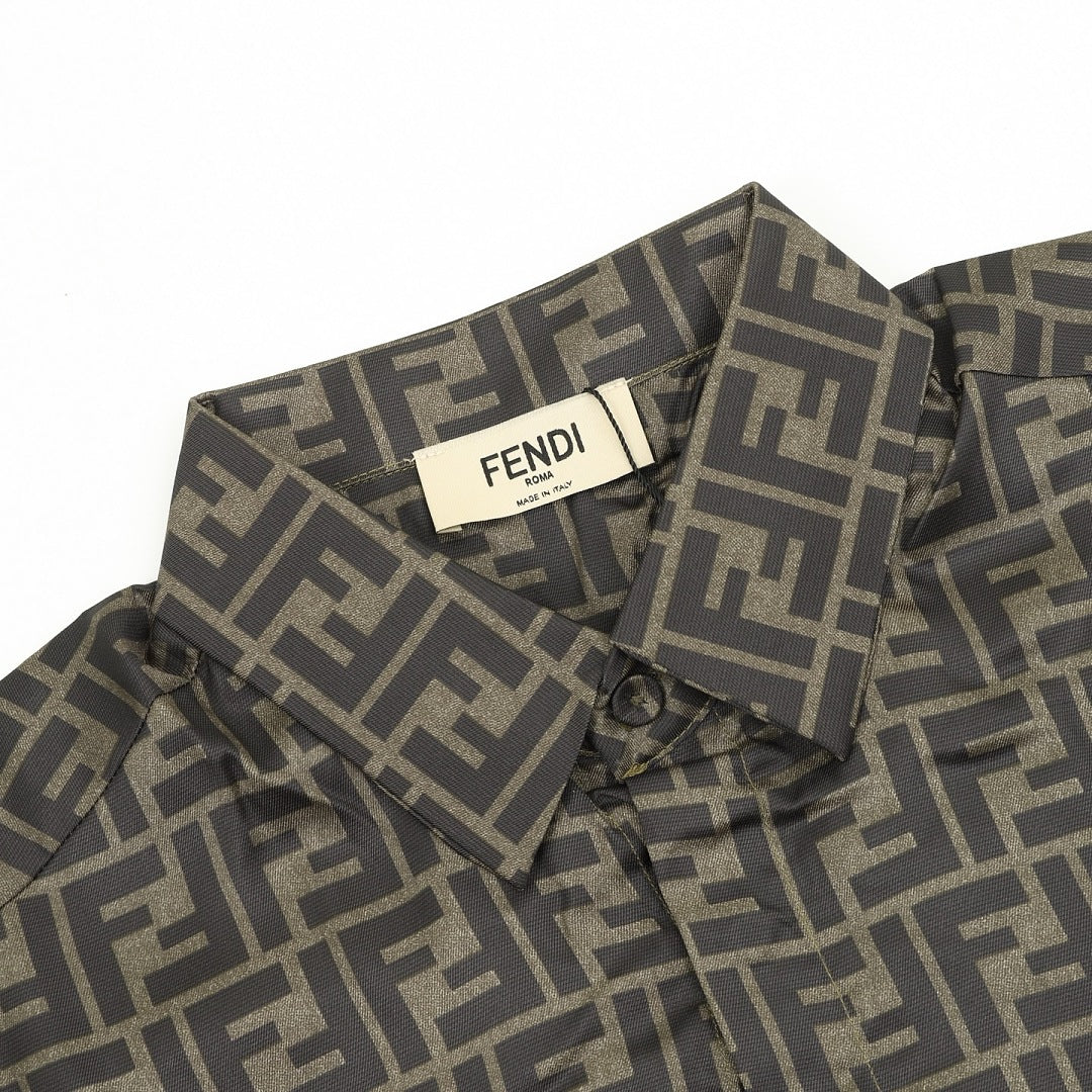 Fendi FF All-Over Print Long-Sleeve Shirt