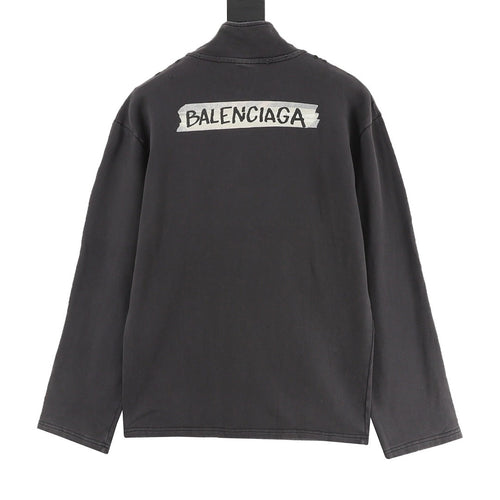 Balenciaga Half-Zip Sweatshirt Charcoal