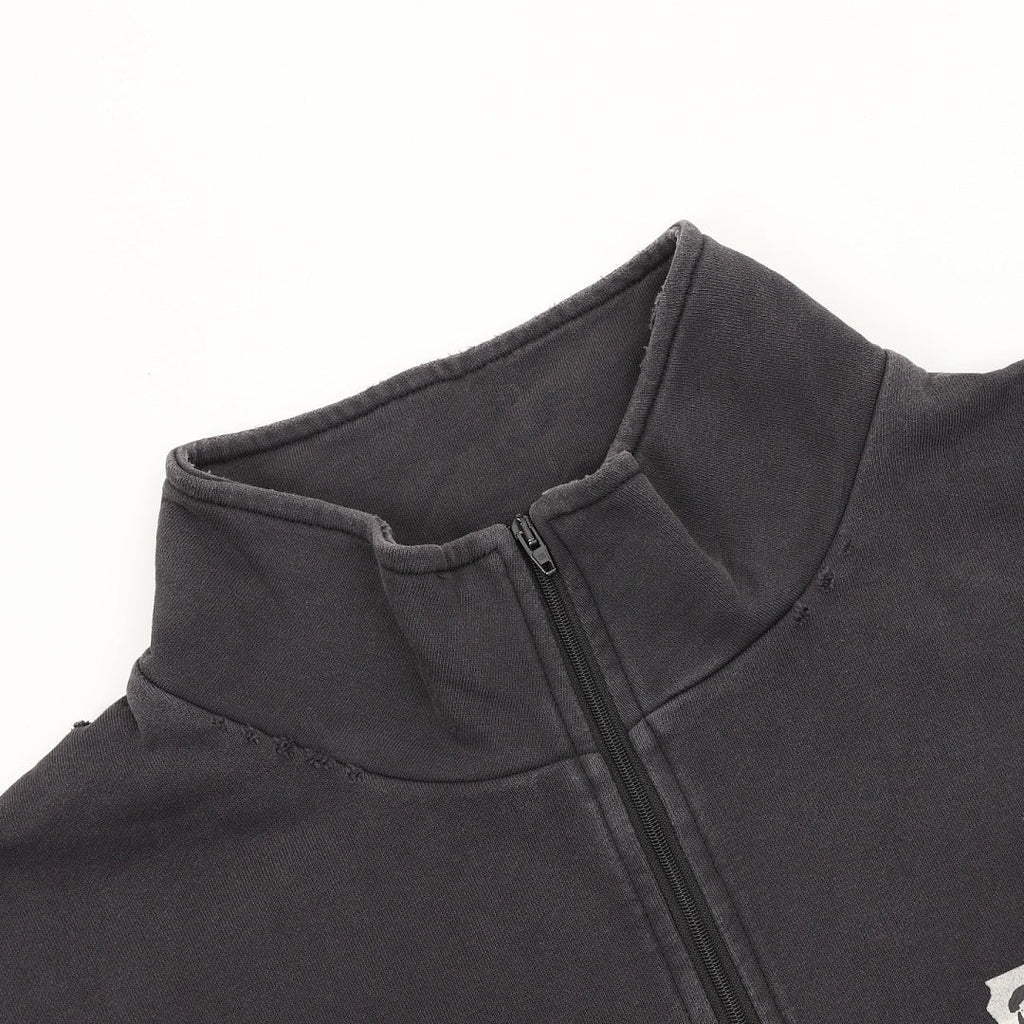 Balenciaga Half-Zip Sweatshirt Charcoal