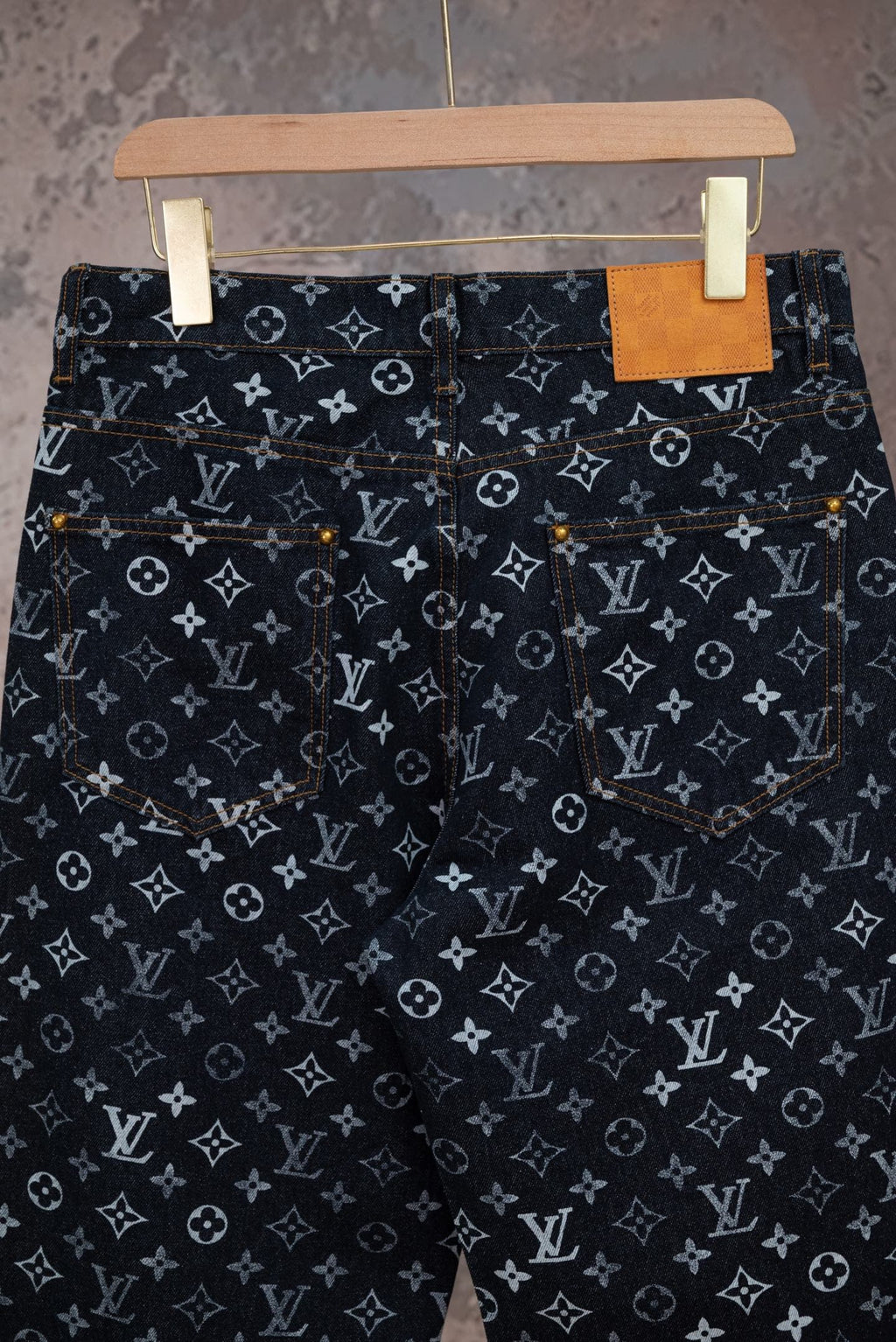 LOUIS VUITTON Monogram Jacquard Denim Jeans