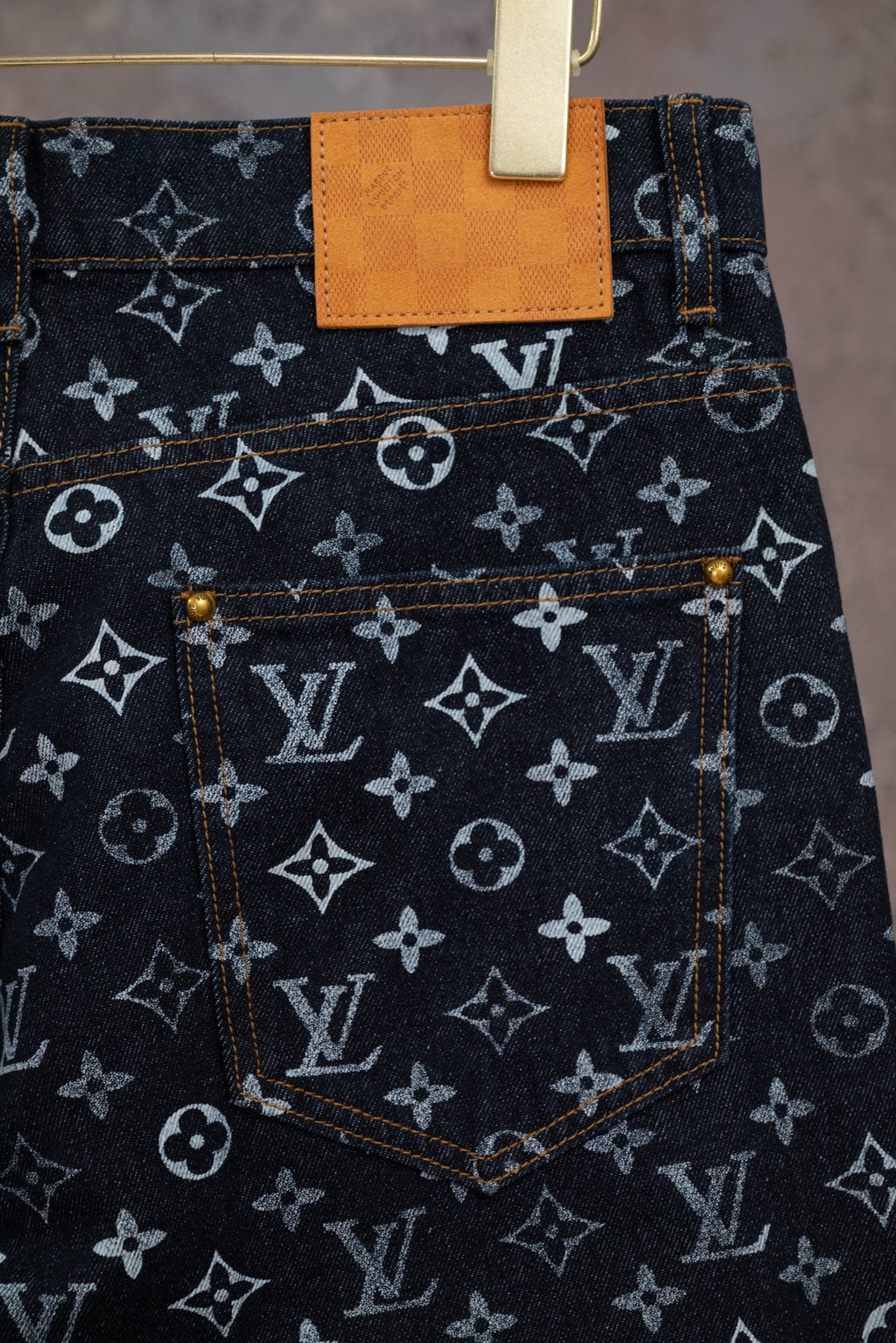 LOUIS VUITTON Monogram Wide-Leg Denim Jeans