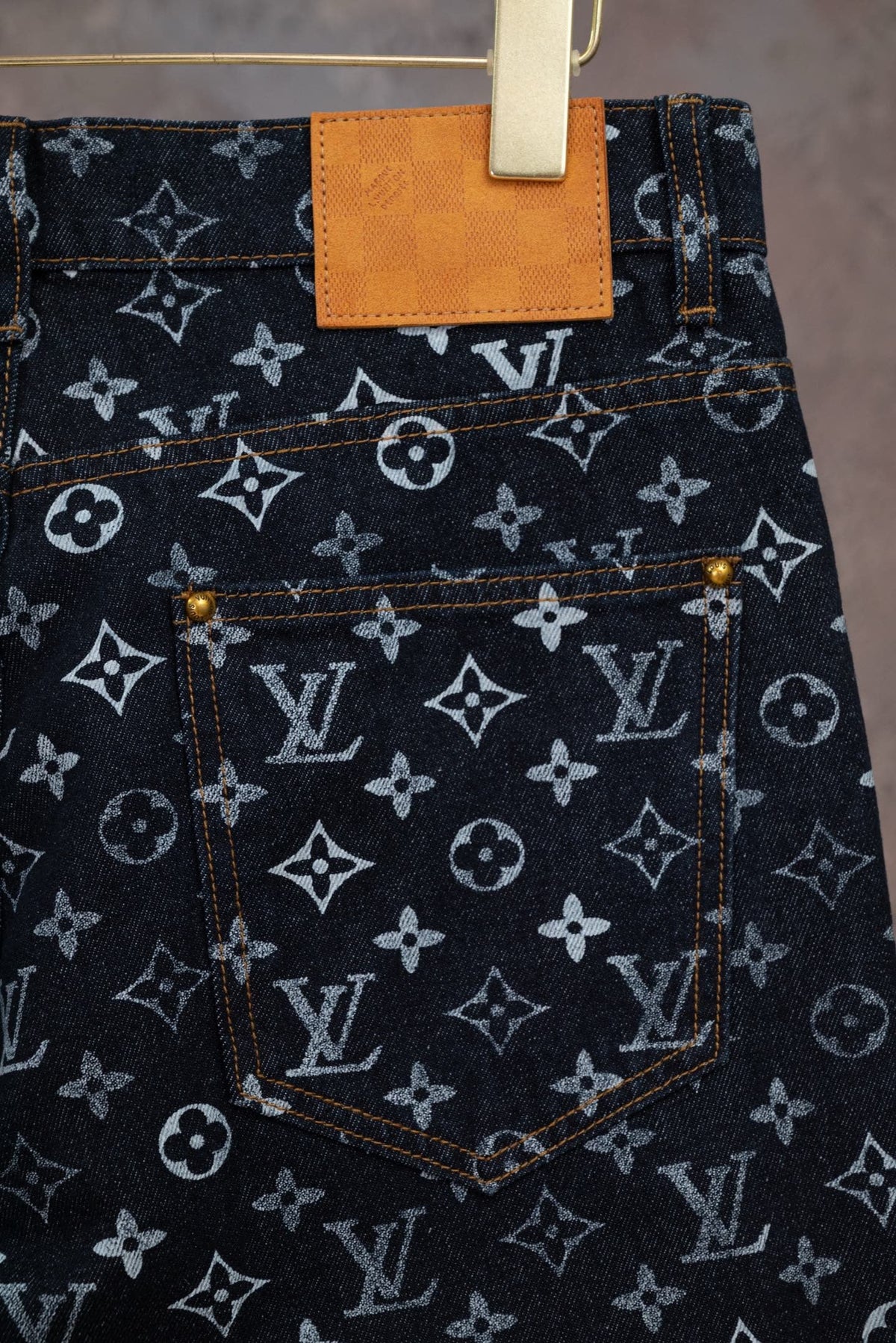 LOUIS VUITTON Monogram Wide-Leg Denim Jeans