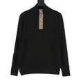 Burberry Vintage Check Half-Zip Knit Sweater — Black