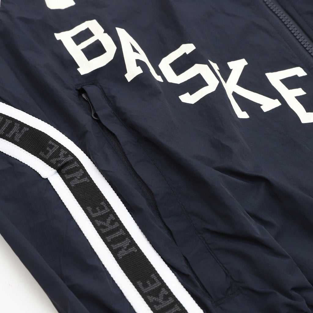 Nike Basketball Black Contrast-Lettering Track Jacket