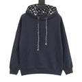 Louis Vuitton Navy blue Monogram-Trim Hoodie