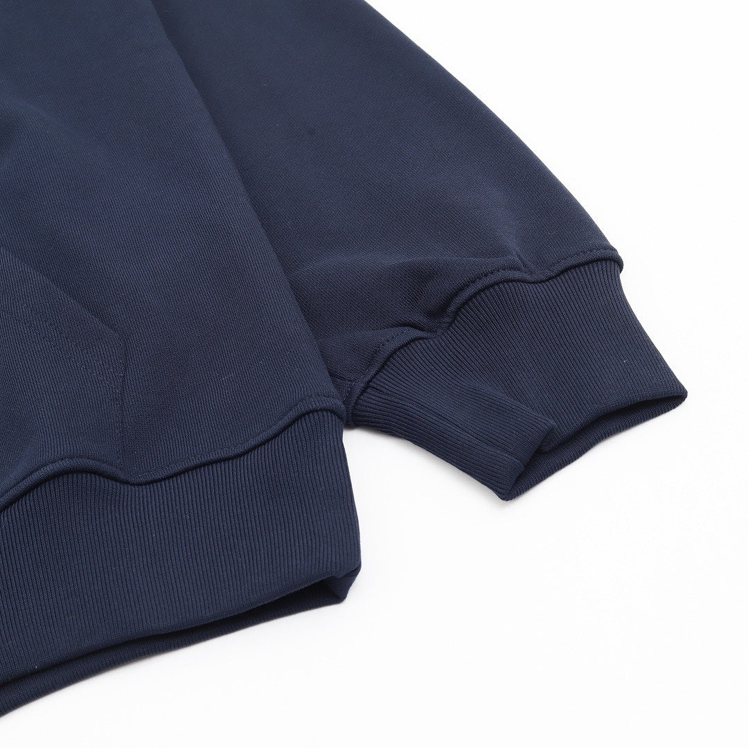 Louis Vuitton Navy blue Monogram-Trim Hoodie