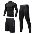 New Men's Fitness Apparel Quick-Drying Long-Sleeved Pants Tight-Fitting Elastic Sports Suit Three-Piece Set